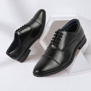 black leather shoes with laces